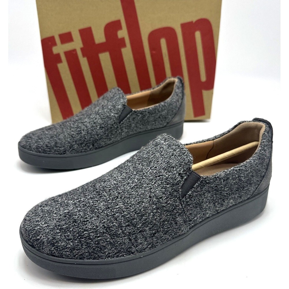 Fitflop Women's Rally E01 Merino Wool Slip-On Skate‎ Sneakers Size 8.5 Gray